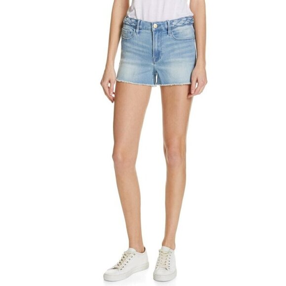 FRAME Le Cutoff Braid Waist Denim Shorts size 26 - Picture 15 of 16